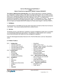 Service Attachment 1 Number MCSA0091 1