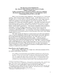 The Monastery in the Methodist Eye: Rev. Merton S. Rice of Detroit and St