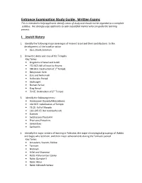 Written Exams This Is Intended to Help Applicants Identify Areas of Study and Should Not Be Regarded As a Complete Syllabus