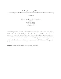 Authenticity and the Enforcement of Community Norms in Stand-Up Comedy