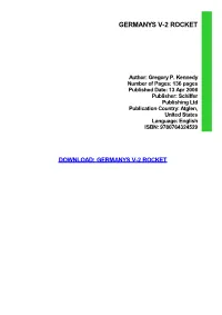 {Dоwnlоаd/Rеаd PDF Bооk} Germanys V-2 Rocket