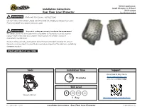 Installation Instructions Rear Floor Liner/Protector