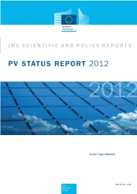 PV Status Report 2012 PV Status Report 2012