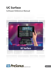 UC Surface Reference Manual