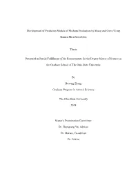 1 Development of Prediction Models of Methane Production by Sheep