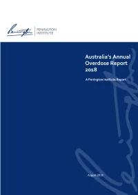 Australia's Annual Overdose Report 2018