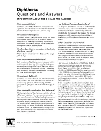 Diphtheria: Questions and Answers Q&A Information About the Disease and Vaccines