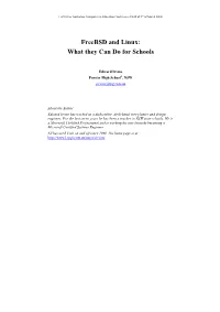 Freebsd and Linux: What They Can Do for Schools