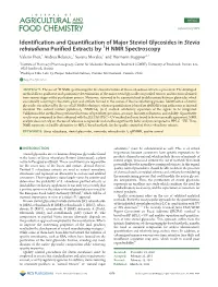 Identification and Quantification of Major Steviol Glycosides in Stevia