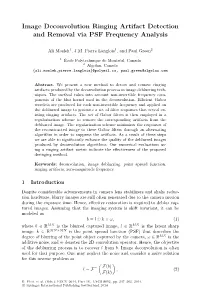 Image Deconvolution Ringing Artifact Detection and Removal Via PSF Frequency Analysis