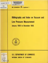 Bibliography and Index on Vacuum And