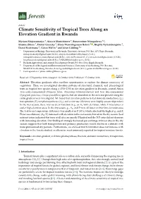 Climate Sensitivity of Tropical Trees Along an Elevation Gradient in Rwanda