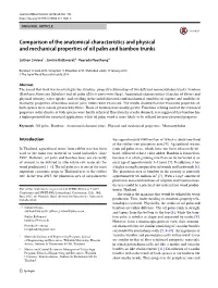 Comparison of the Anatomical Characteristics and Physical and Mechanical Properties of Oil Palm and Bamboo Trunks