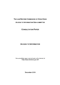 Consultation Paper Access to Information