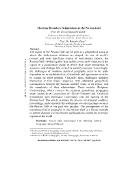 Maritime Boundary Delimitations in the Persian Gulf Prof