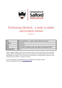 Performing Sherlock : a Study in Studio and Location Realism Hewett, RJ