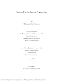 Secure Public Instant Messaging