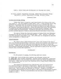 STRUCTURE and PETROLOGY of PELHAM BAY PARK by Carl K
