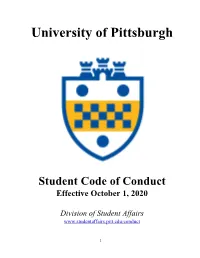 Student Code of Conduct Effective October 1, 2020
