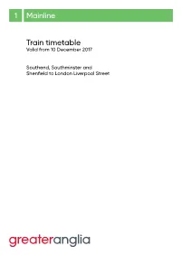 Train Timetable Mainline