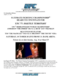 Ufc 77: Hostile Territory