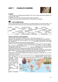 Unit 7 Charles Darwin