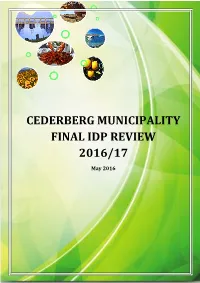 Cederberg Municipality Final Idp Review 2016/17