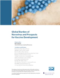 Global Burden of Norovirus and Prospects for Vaccine Development
