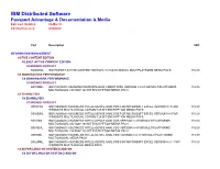 IBM Distributed Software Passport Advantage & Documentation & Media Date Last Updated: 09-Mar-10 Country/Currency: USA/USD