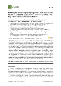 LED Lights Affecting Morphogenesis and Isosteroidal Alkaloid Contents