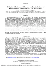 Mitigation of Environmental Extremes As a Possible Indicator of Extended Habitat Sustainability for Lakes on Early Mars