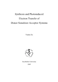 Synthesis and Photoinduced Electron Transfer of Donor-Sensitizer-Acceptor Systems