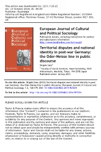 The Oder–Neisse Line in Public Discourse