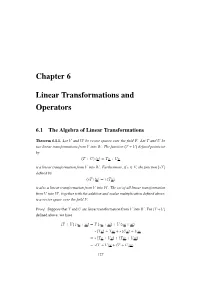 Chapter 6 Linear Transformations and Operators