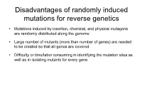 Disadvantages of Randomly Induced Mutations for Reverse Genetics
