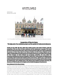 Inauguration of Place Du Casino: the High Point of an Ambitious Project and the Symbol of Rediscovered Pleasures