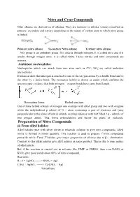 Nitro and Cyno Compounds Preparation of Nitro Compounds