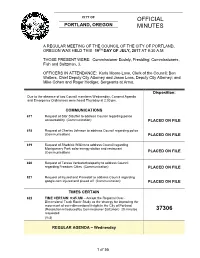 Portland City Council Agenda