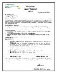 Special Use - General University Or Post Secondary Permit Permit Number: 39206-2021