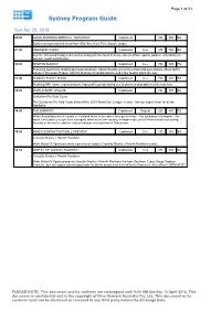Sydney Program Guide