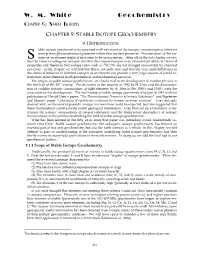 W. M. White Geochemistry Chapter 9: Stable Isotopes