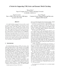 A Toolset for Supporting UML Static and Dynamic Model Checking