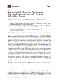 Augmenting CO2 Absorption Flux Through a Gas–Liquid Membrane Module by Inserting Carbon-Fiber Spacers