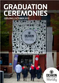 Deakin University Graduation Ceremonies Program