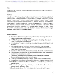 Diagnostic High-Throughput Sequencing of 2,390 Patients with Bleeding, Thrombotic and Platelet Disorders