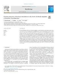 Friction Properties of the Head Articulation in the Beetle Pachnoda Marginata T (Coleoptera, Scarabaeidae) ⁎ N