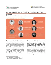 How Inclusive Is Inclusive Peacebuilding?