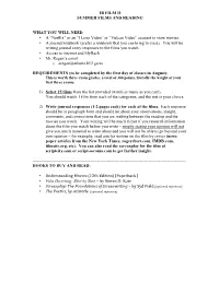 Ib Film Ii Summer Films and Reading