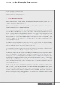 Notes to the Financial Statements