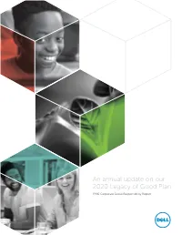 An Annual Update on Our 2020 Legacy of Good Plan FY16 Corporate Social Responsibility Report FY16 Legacy of Good Update
